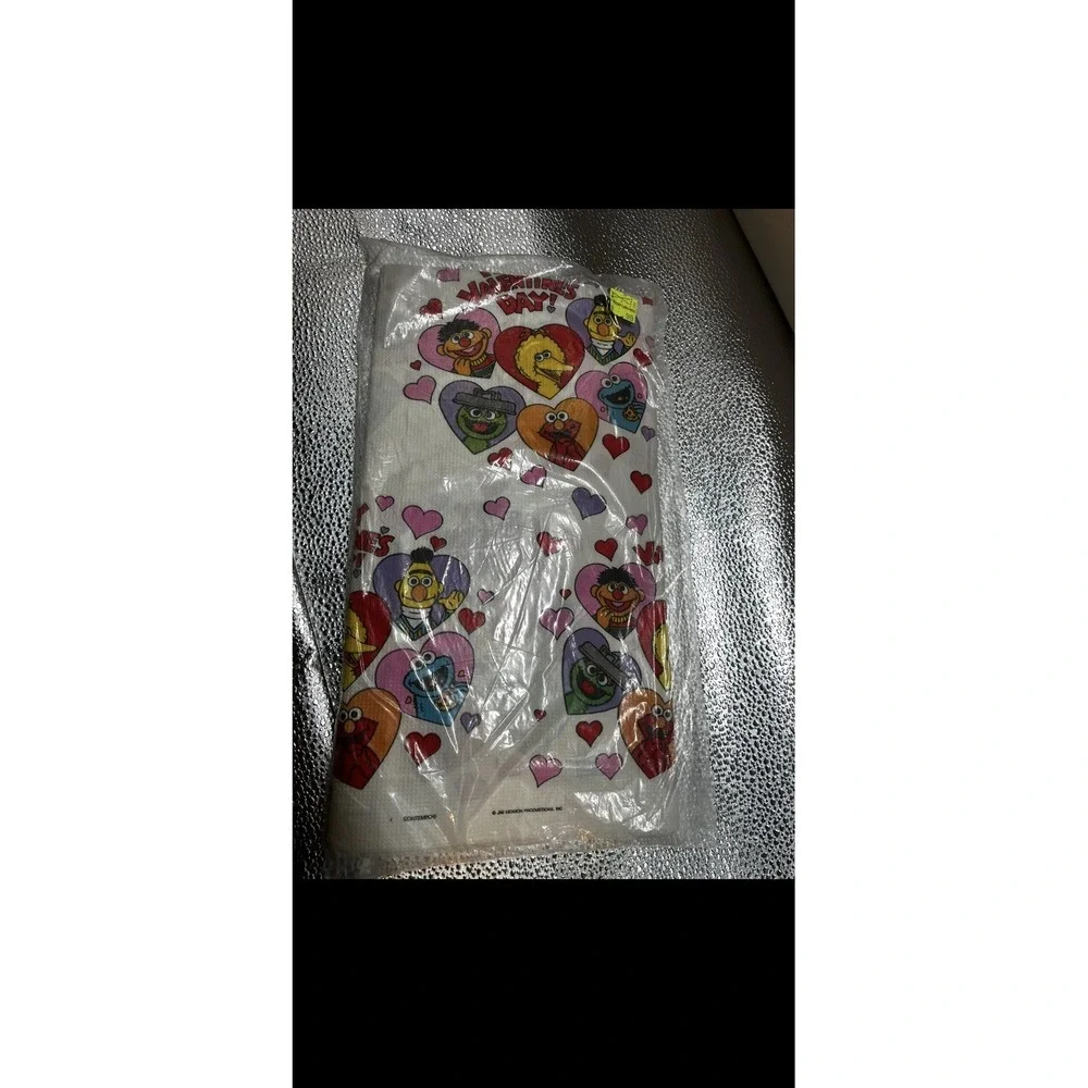 Vintage Sesame Street Valentine's Day Paper Table Cover Cloth